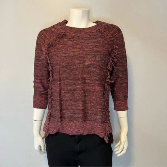 New with tag Lord and Taylor cotton blend sweater with fringes on sides size S - Picture 1 of 7